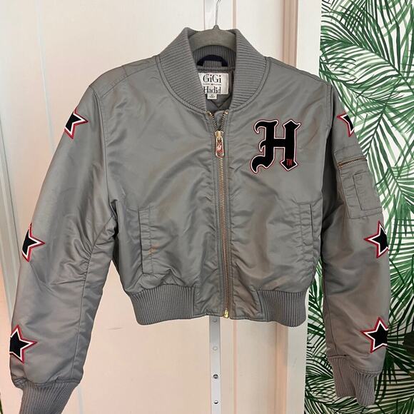 RARE Gigi Hadid x Tommy Hilfiger Women’s Gray Thermore Insulated Bomber Jacket - Picture 4 of 14